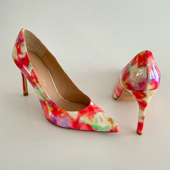 New Stuart Weitzman Heist Rossun Elegant Patent Leather Point-toe Stiletto 8.5 - Picture 3 of 12